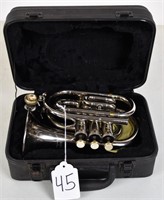 Schill pocket trumpet, serial #3668, w/case