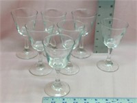 F7) BEAUTIFUL 4oz STEM GLASSES, SEVEN TOTAL