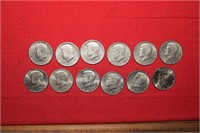 (12) Kennedy Half Dollars 1971 to 1993-D Mix