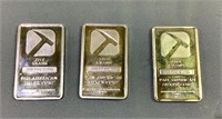 (3) 5 Gram 999 silver Bars