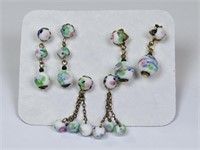 3 Vintage Pairs Art Glass Wedding Cake Earrings