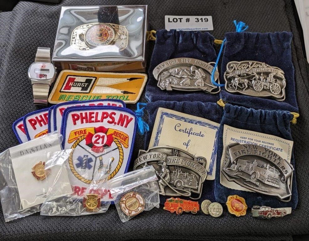 Fire Rescue Belt Buckles, Patches, Pins, etc.