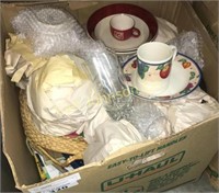 BOX DISHES, GLASSWARE & DECOR