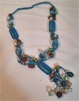 Bohemian Turquoise  Beaded Necklace - 30"