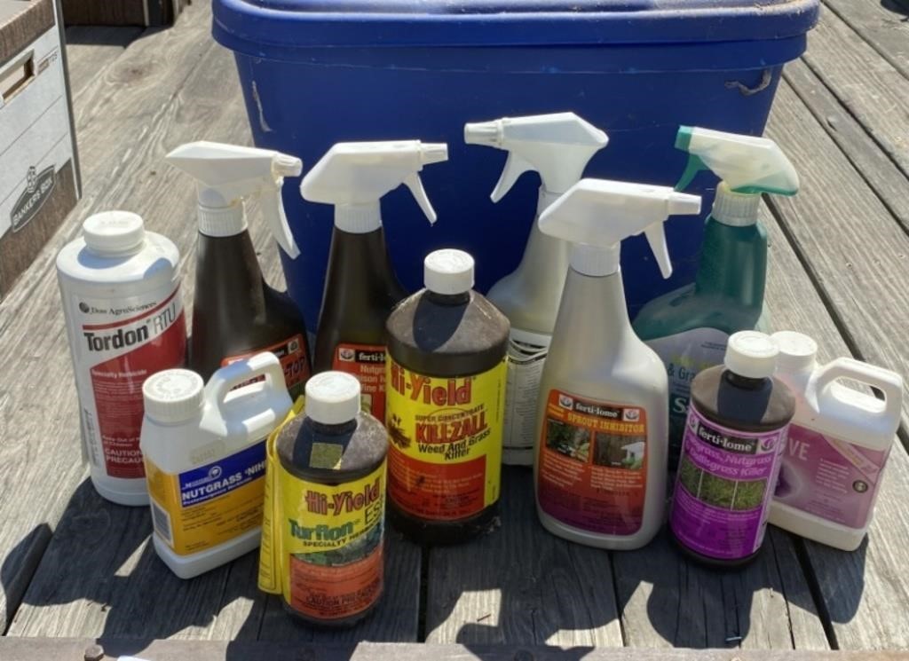 Tote Full of Garden Chemicals