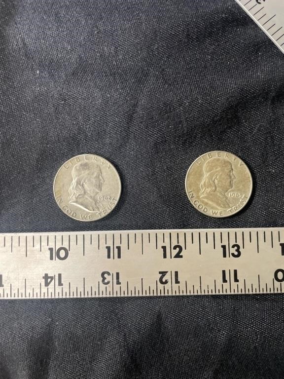 1962 &1963 Franklin Silver Half-Dollars