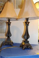 PAIR FRENCH STYLE BOUDOIR LAMPS