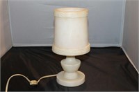 SMALL MARBLE BOUDOIR LAMP W/MARBLE SHADE