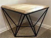 Contemporary Wood & Metal Side Table