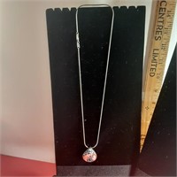 Sterling silver necklace and charm