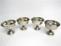 4 ANTIQUE STERLING SILVER FOOTED BOWLS C1903-1915