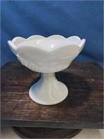 Milk glass taper candle holder