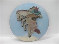 Cut & Hand Painted Plow Disc Western Art - 17.5"
