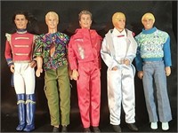 5 Ken Dolls w Outfits