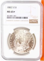 Coin 1882-S  Morgan Silver Dollar NGC MS65+
