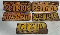 5 Wisconsin Truck License Plates