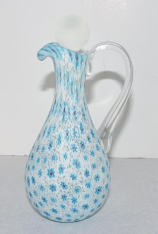 Murano Millefiori cruet, 7"