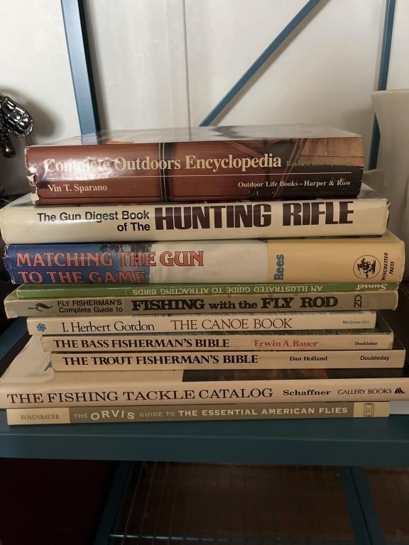 Fishing & Hunting books - Flies, Bass, Trout,