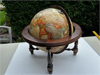 Desk Top World Globe on Wood Stand