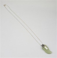 Silver Toned Sea Glass Necklace.
