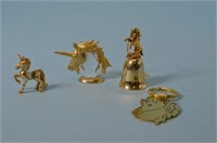 Gold Colored Metal Unicorns