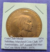 Salisbury Maryland Coin Club Medal