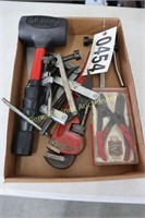 Flat w Pipe Wrench & Misc Tools