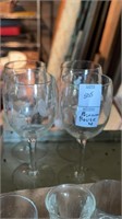 Lot of 4 Princess House Etched Wine Glasses