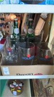Tray Lot of Assorted Beer Glasses/Bottles