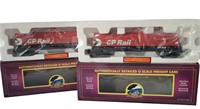 TWO VINTAGE M.T.H. CP COIL CARS NEW IN BOX