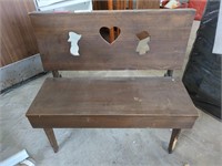 Child's Wood Bench  - approx 26" x 12" & 24" tall