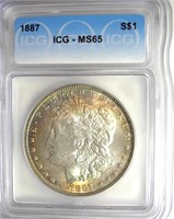 1887 Morgan ICG MS65 Great Toning