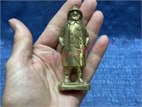 Vtg solid brass 3in Old Salt Fisherman (nautical)