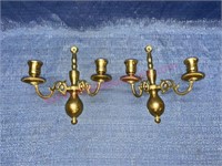 Pair of Brass candle wall sconces