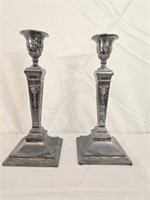 Wallace Bros Silver Co Silverplated Candle Holders