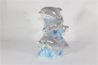 Irridescent Trio of Dolphins Statue