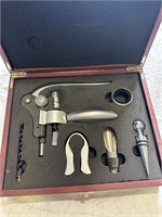 7 Piece Wine Opening Tool Set in Wooden Case