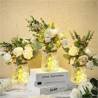 3 Sets Artificial Flowers w/ LED Light