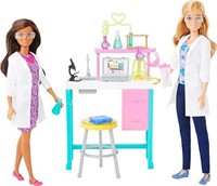 Barbie Science Lab Playset with 2 Dolls, Lab Bench
