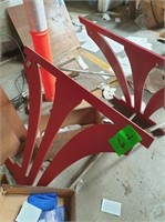 Red steel table base