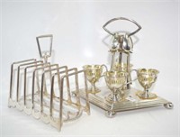 Good group English silver plated tableware pieces