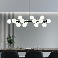 $220 Modern Linear Chandelier Black Hanging globes