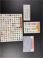 Flags and coat of arms stamps