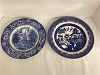Liberty Blue & Churchill Blue Willow Dinner Plates