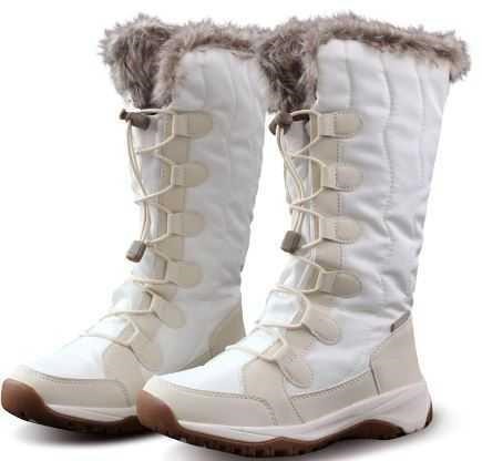 Cevas White Mid-Calf Women Snow Boots