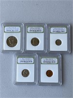 (5) Encapsulated Coins including Half-Dollar,