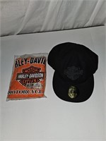 Harley Davidson hat and rain poncho lot