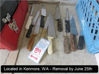 LOT, (11) ASSORTED KITCHEN KNIVES