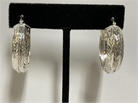 Sterling Silver Hoop Earrings 4.6gr TW 1.25in