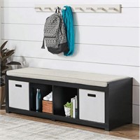 BHG 4-Cube Shoe Storage Bench  Black